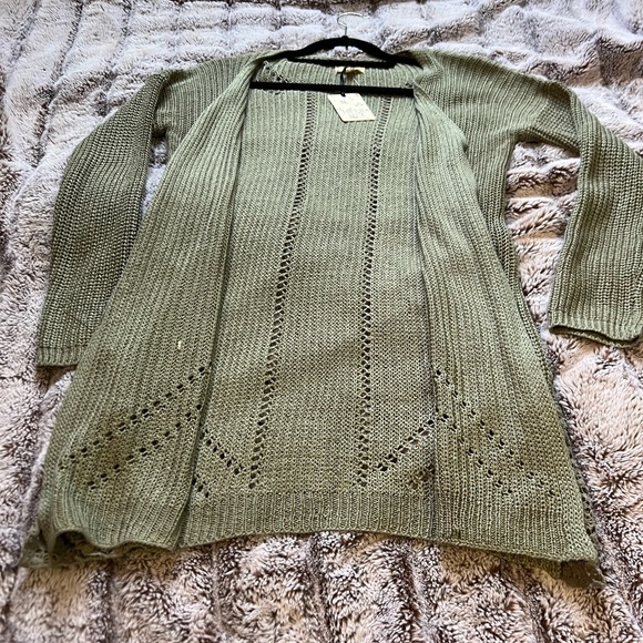 Knit cardigan-green - Picture 3 of 5